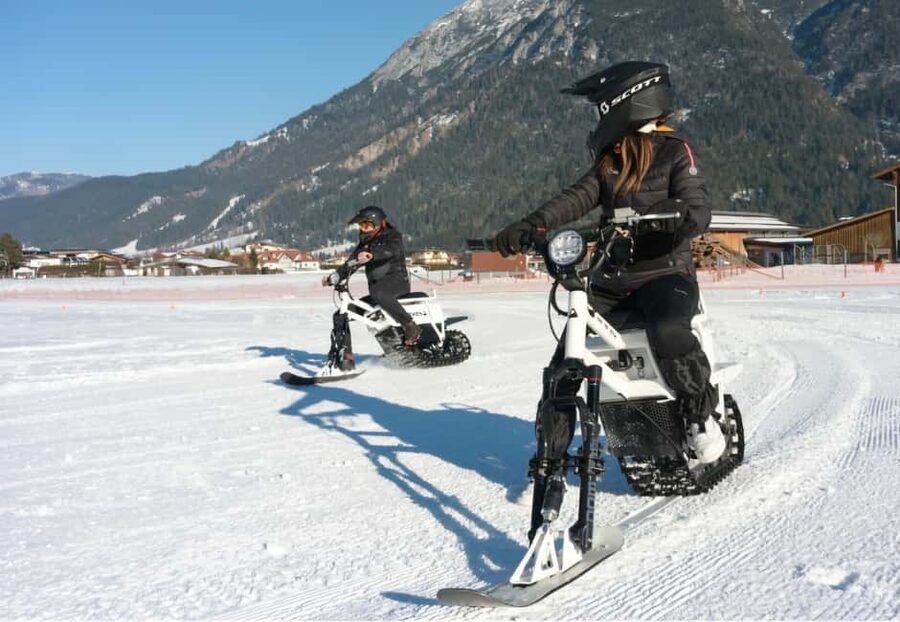 Achensee: Riding moonbikes - Moonbike Snowpark Achenkirch: where electric snow play starts