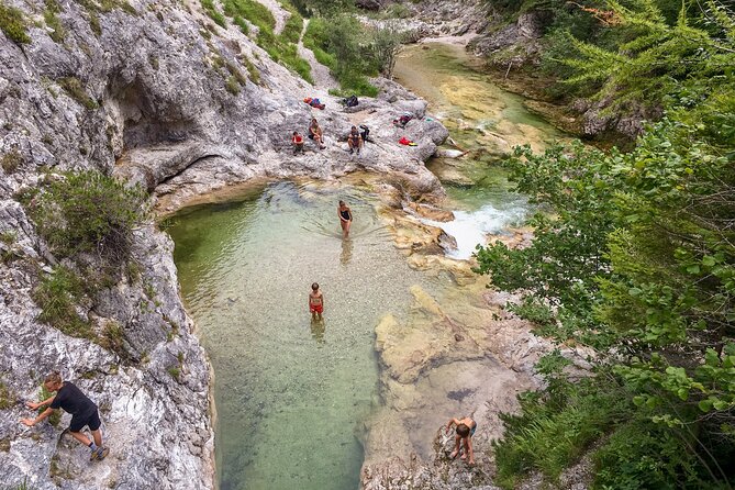 Ötschergräben Grand Canyon of Austria - River time: narrow wooden bars, stony beaches, and a real swim option