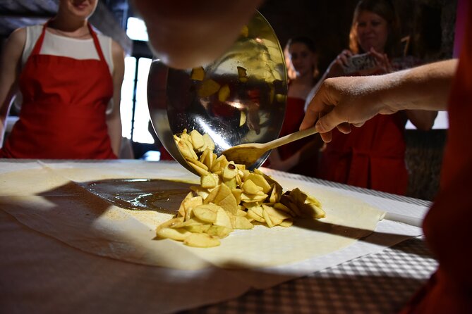 Salzburg Christmas Cookies and Apple Strudel Cooking Lesson - Apple strudel from scratch: apples, pastry stretching, and the fun part