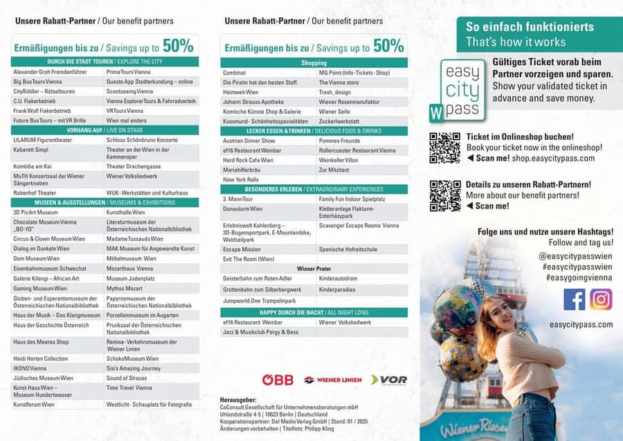 Vienna: EasyCityPass | City Card | Bus Metro Tram | Savings - Building your own Vienna days (1 to 7 days)