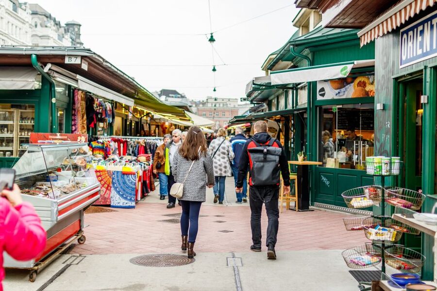 Vienna: Typical Austrian Food Tour with Coffee House Visit - Naschmarkt cheese tasting: the market stop that gives you context